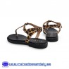 MYSOFT SANDALIA ESCLAVA ETNICA DE DEDO CON PLANTILLA DE GEL Y SUELA DE GOMA FLEXIBLE - LEOPARDO