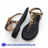 MYSOFT SANDALIA ESCLAVA ETNICA DE DEDO CON PLANTILLA DE GEL Y SUELA DE GOMA FLEXIBLE - LEOPARDO