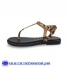 MYSOFT SANDALIA ESCLAVA ETNICA DE DEDO CON PLANTILLA DE GEL Y SUELA DE GOMA FLEXIBLE - LEOPARDO