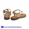 MYSOFT SANDALIA ESCLAVA ETNICA DE DEDO CON PLANTILLA DE GEL Y SUELA DE GOMA FLEXIBLE - PLATINO