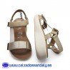MYSOFT CALIFORNIANA CON DOBLE VELCRO ADAPTABLE AL PIE Y SUELAS CONFORT CON PLANTILLA DE FOAM - ARENA/ORO