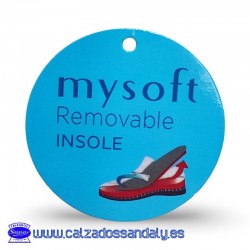 MYSOFT SANDALIA CON TIRAS CRUZADAS ANCHA DE HORMA Y PLANTILLA EXTRAIBLE PARA ADAPTAR PLANTILLAS DE PODOLOGO - BEIG