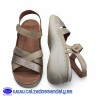 MYSOFT SANDALIA CON TIRAS CRUZADAS ANCHA DE HORMA Y PLANTILLA EXTRAIBLE PARA ADAPTAR PLANTILLAS DE PODOLOGO - BEIG