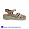 MYSOFT SANDALIA CON TIRAS CRUZADAS ANCHA DE HORMA Y PLANTILLA EXTRAIBLE PARA ADAPTAR PLANTILLAS DE PODOLOGO - BEIG