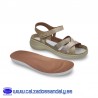 MYSOFT SANDALIA CON TIRAS CRUZADAS ANCHA DE HORMA Y PLANTILLA EXTRAIBLE PARA ADAPTAR PLANTILLAS DE PODOLOGO - BEIG