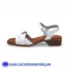 SANDALIA TACON BAJO PLANO CON TIRA NUDO Y HEBILLA CON PLANTILLA DE GEL - BLANCO - OH MY SANDALS