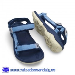 PAREDES SANDALIA CONFORT CON SUELA DEPORTIVA CON AMORTIGUACION Y LIGERA, AJUSTE CON VELCRO - AZUL