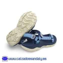 PAREDES SANDALIA CONFORT CON SUELA DEPORTIVA CON AMORTIGUACION Y LIGERA, AJUSTE CON VELCRO - AZUL