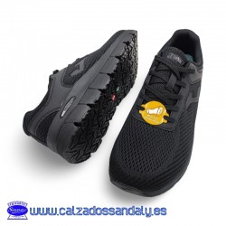 JOMA ZAPATILLA CON HORMA ANCHA ESPECIAL PARA PIES DELICADOS CON SUELA ANTIDESLIZASTE - ATENEA 26 - NEGRO - LINEA LABORAL