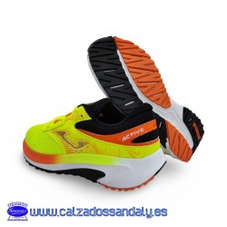 JOMA RUNNING ZAPATILLA PARA CAMINAR Y TUS ENTRENAMIENTOS, TRANSPIRABLE Y CON PUNTERA REFORZADA - AMARILLO / NARANJA - ACTIVE