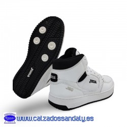 ZAPATILLA BOTA DE CASUAL DE VESTIR EN LINEA RETRO BASKET - BLANCO / NEGRO / JOMA C.J80