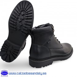 BOTA MILITAR DE VESTIR PARA HOMBRE CON CORDONES Y CREMALLERA PARA FACIL PONER - NEGRO