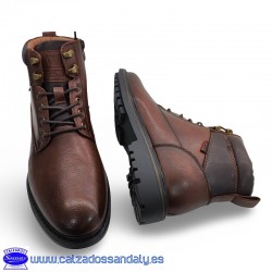 BOTA MILITAR DE VESTIR PARA HOMBRE CON CORDONES Y CREMALLERA PARA FACIL PONER - MARRON