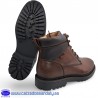 BOTA MILITAR DE VESTIR PARA HOMBRE CON CORDONES Y CREMALLERA PARA FACIL PONER - MARRON