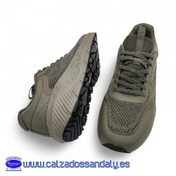 JOMA ZAPATILLA CONFORT CON CORDONDES ELASTICOS DE FACIL PONER Y SUELA ALMOHADILLADA - VERDE
