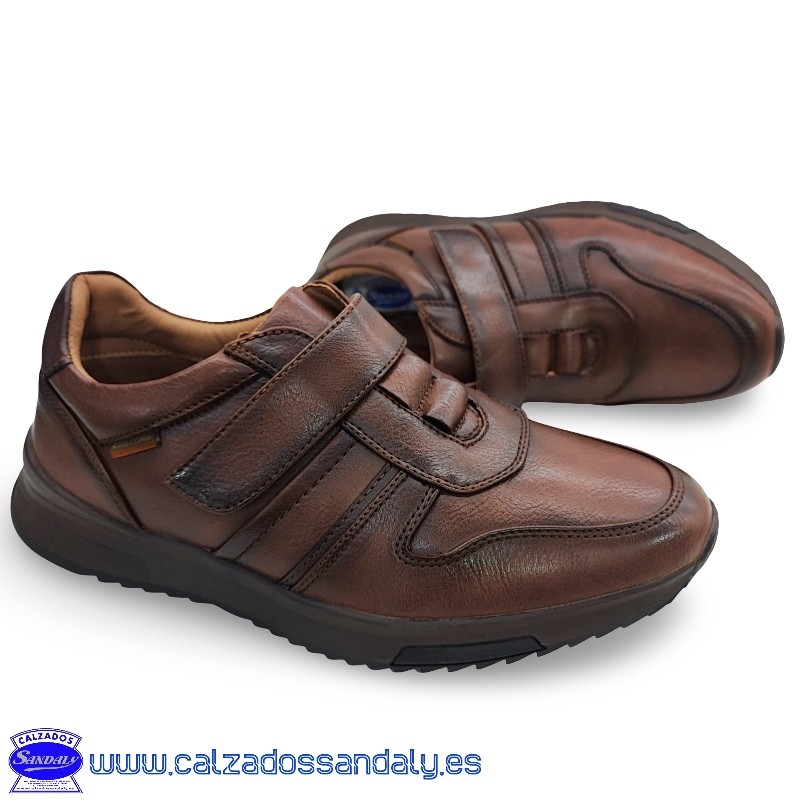 ZAPATO HOMBRE CON VELCRO CON ESTILO CASUAL - MARRON
