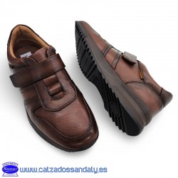 ZAPATO HOMBRE CON VELCRO CON ESTILO CASUAL - MARRON