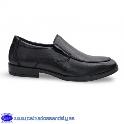 ZAPATO KIOWA DE HOMBRE PARA VESTIR CON GOMAS LATERALES Y SUELA DE GOMA FLEXIBLE - NEGRO