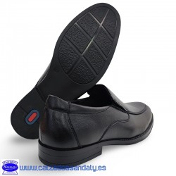 ZAPATO KIOWA DE HOMBRE PARA VESTIR CON GOMAS LATERALES Y SUELA DE GOMA FLEXIBLE - NEGRO
